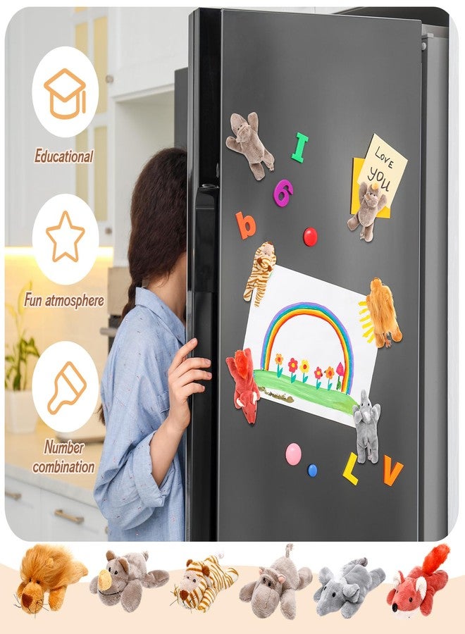 كينغدير مجموعة كينجدر المكونة من 12 قطعة من مغناطيسات الحيوانات القطيفة للأطفال الصغار، بتصميم حيوانات سفاري الغابة، ألعاب مغناطيسية ناعمة للثلاجة، زينة ممتعة وتعليمية لباب الثلاجة، ملحق للمنزل والمكتب، 5 × 4 - Image 5